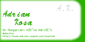 adrian kosa business card
